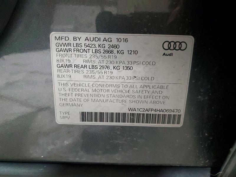 Продажа на аукционе авто 2017 Audi Q5, vin: WA1C2AFP4HA069470, номер лота: 46677346