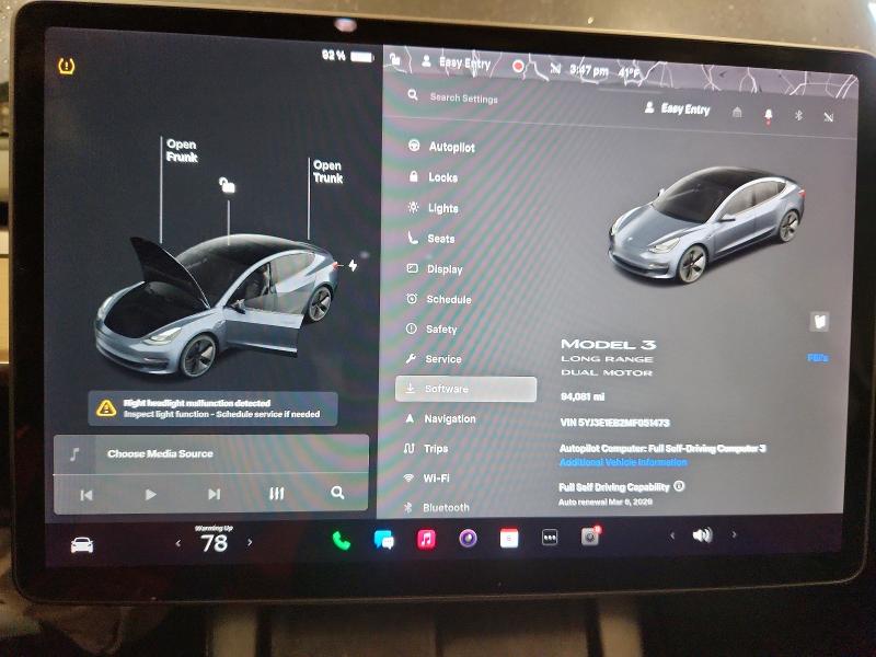 41691976 :رقم المزاد ، 5YJ3E1EB2MF051473 vin ، 2021 Tesla Model 3 مزاد بيع