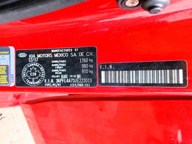 Aukcja sprzedaży 2018 Kia Forte, vin: 3KPFL4A73JE222013, numer aukcji: 79610595