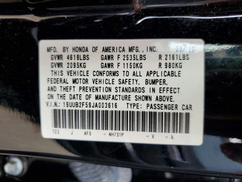 47625396 :رقم المزاد ، 19UUB2F59JA003616 vin ، 2018 Acura Tlx مزاد بيع