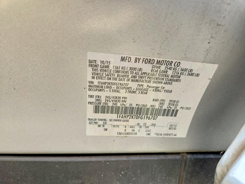 2015 Ford Taurus მანქანა იყიდება აუქციონზე, vin: 1FAHP2KT0FG196707, აუქციონის ნომერი: 47926176