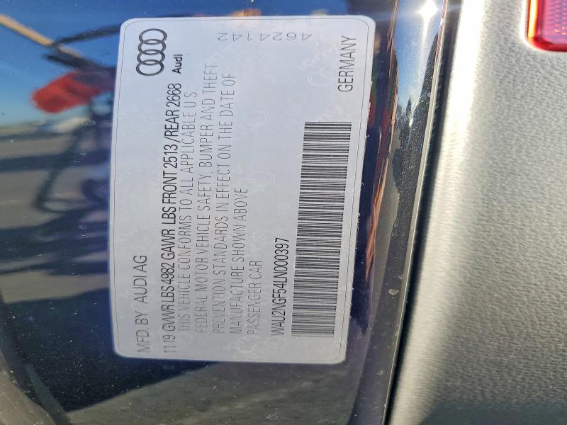 Aukcja sprzedaży 2020 Audi A5, vin: WAU2NGF54LN000397, numer aukcji: 42007396