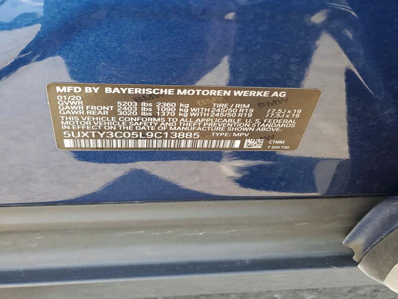 Aukcja sprzedaży 2020 Bmw X3, vin: 5UXTY3C05L9C13885, numer aukcji: 47721746