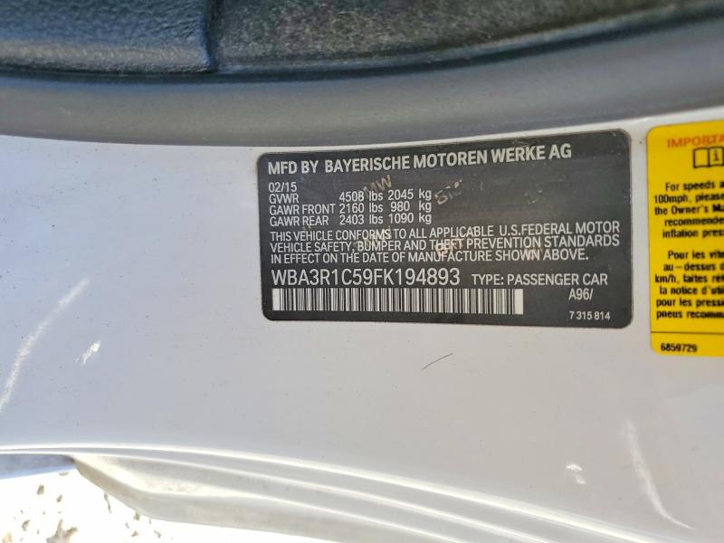 Продаж на аукціоні авто 2015 Bmw 435, vin: WBA3R1C59FK194893, номер лоту: 46123396