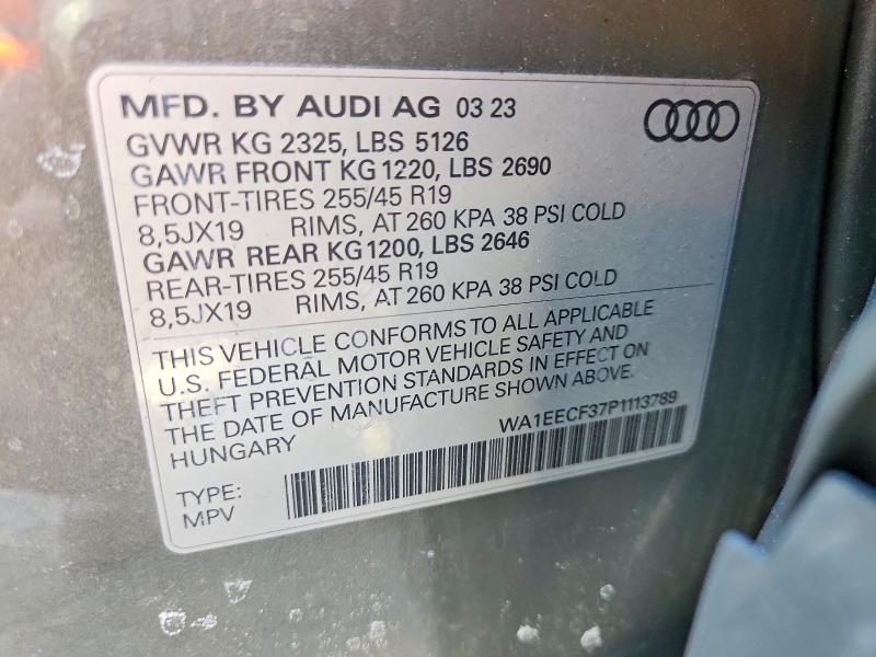 Продажа на аукционе авто 2023 Audi Q3, vin: WA1EECF37P1113789, номер лота: 74119965