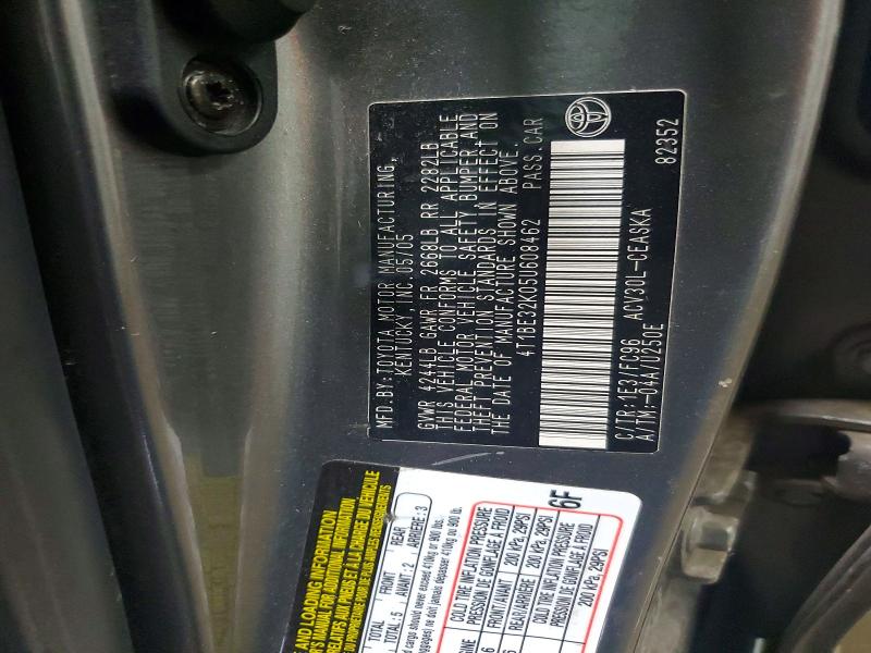 48096556 :رقم المزاد ، 4T1BE32K05U608462 vin ، 2005 Toyota Camry مزاد بيع