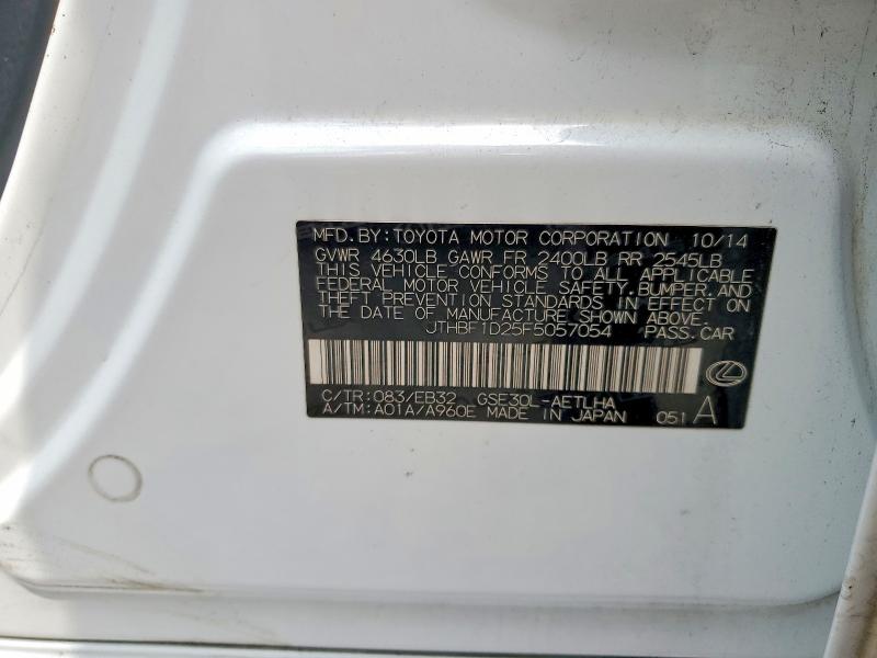 Aukcja sprzedaży 2015 Lexus Is 250, vin: JTHBF1D25F5057054, numer aukcji: 47442226