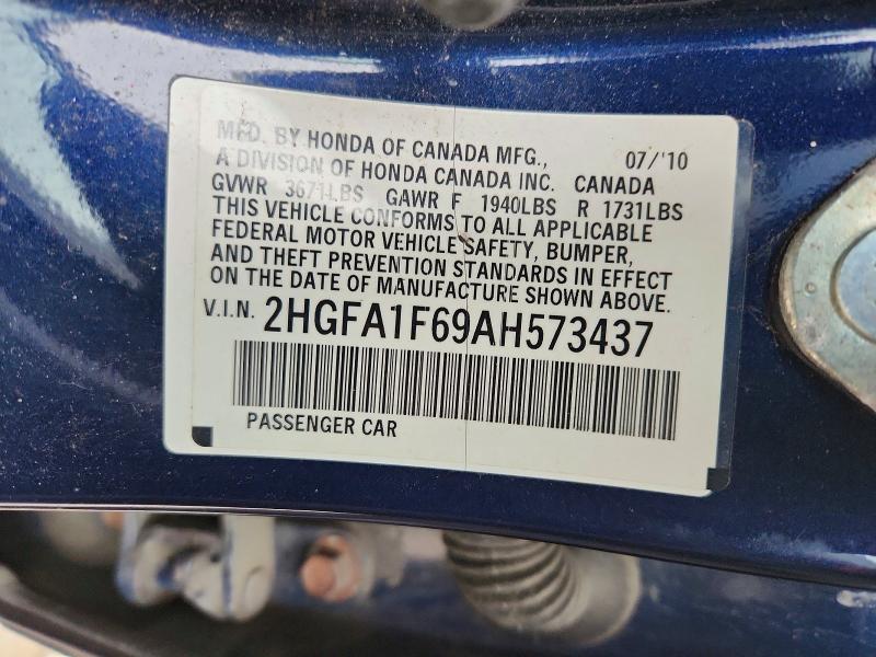 45503576 :رقم المزاد ، 2HGFA1F69AH573437 vin ، 2010 Honda Civic مزاد بيع