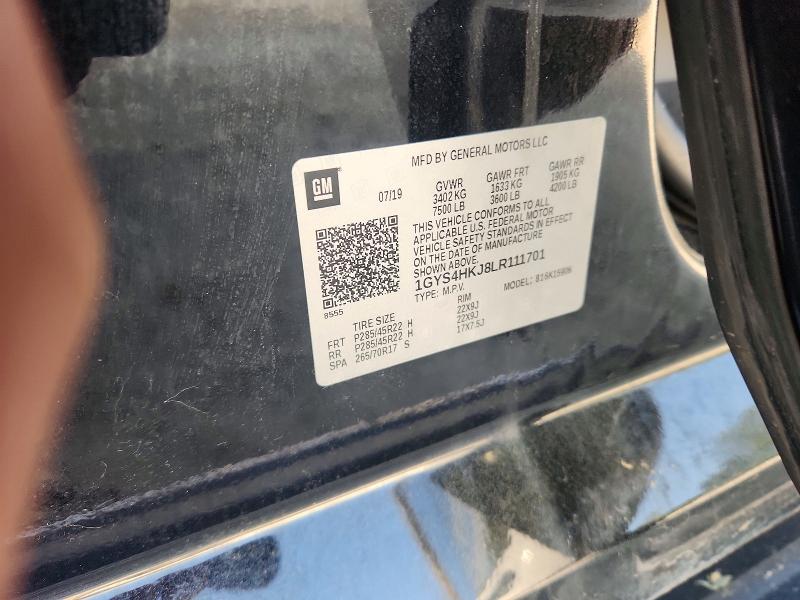 2020 Cadillac Escalade მანქანა იყიდება აუქციონზე, vin: 1GYS4HKJ8LR111701, აუქციონის ნომერი: 47809616