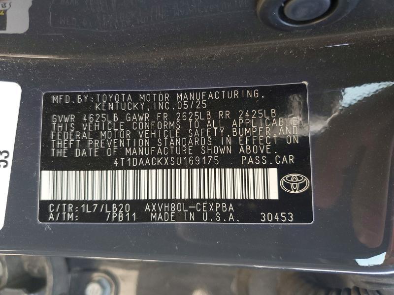 Aukcja sprzedaży 2025 Toyota Camry, vin: 4T1DAACKXSU169175, numer aukcji: 46473996