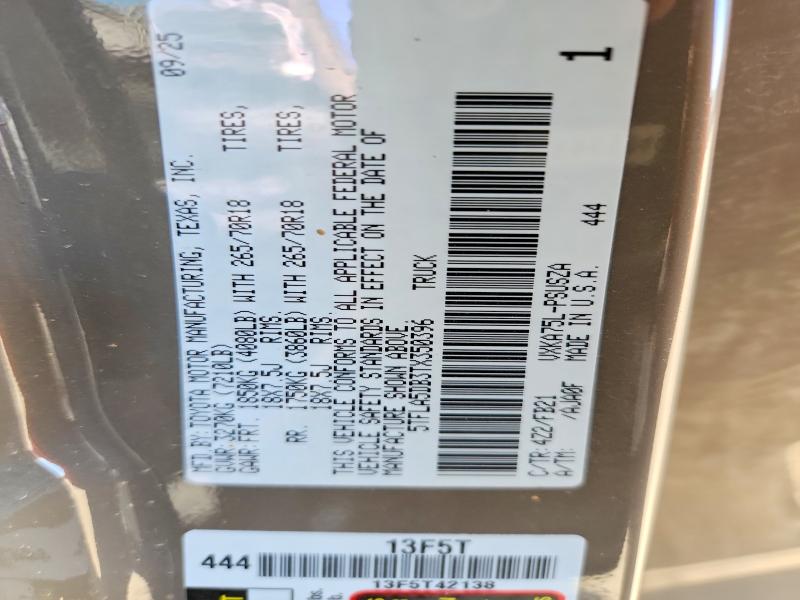 Aukcja sprzedaży 2026 Toyota Tundra, vin: 5TFLA5DB3TX350396, numer aukcji: 78168455