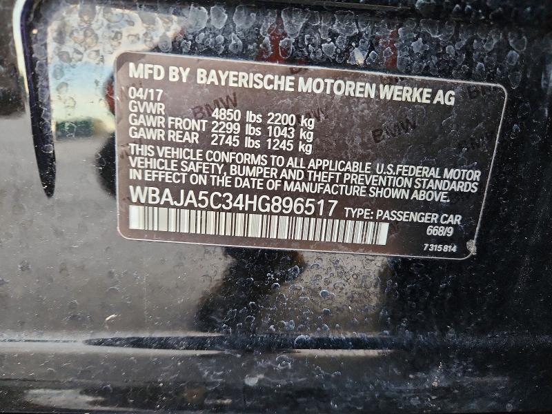 Aukcja sprzedaży 2017 Bmw 530, vin: WBAJA5C34HG896517, numer aukcji: 46678786