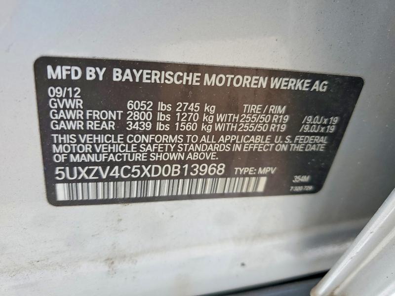 Aukcja sprzedaży 2013 Bmw X5, vin: 5UXZV4C5XD0B13968, numer aukcji: 48089286