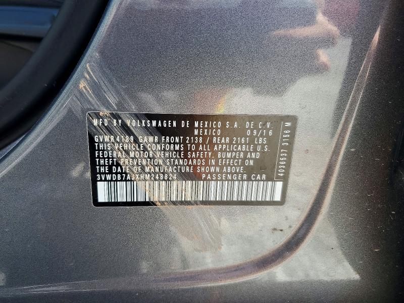 Aukcja sprzedaży 2017 Volkswagen Jetta, vin: 3VWDB7AJXHM248824, numer aukcji: 46215376