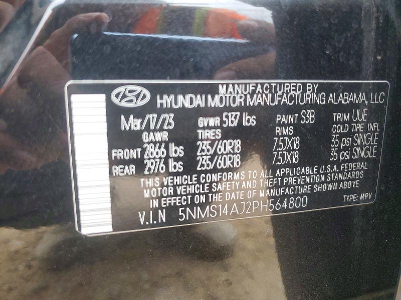 47568056 :رقم المزاد ، 5NMS14AJ2PH564800 vin ، 2023 Hyundai Santa Fe مزاد بيع