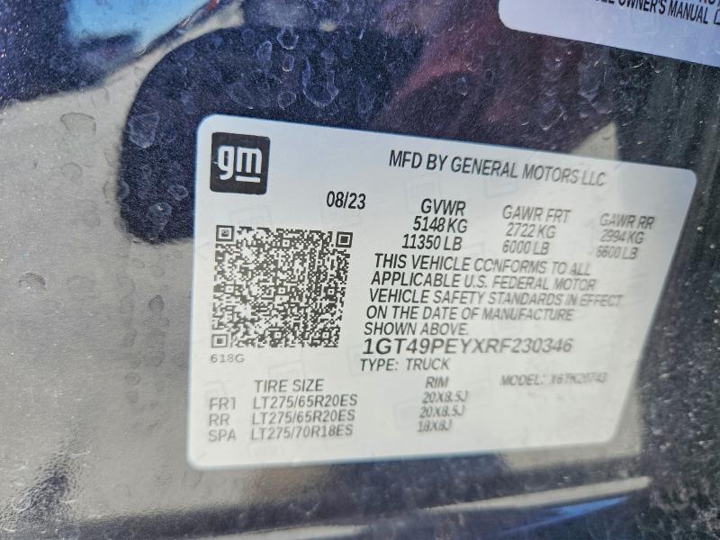 2024 Gmc Sierra მანქანა იყიდება აუქციონზე, vin: 1GT49PEYXRF230346, აუქციონის ნომერი: 46545696