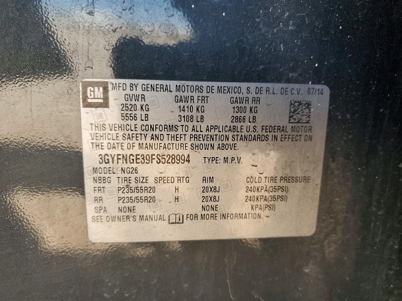 45491656 :رقم المزاد ، 3GYFNGE39FS528994 vin ، 2015 Cadillac Srx مزاد بيع