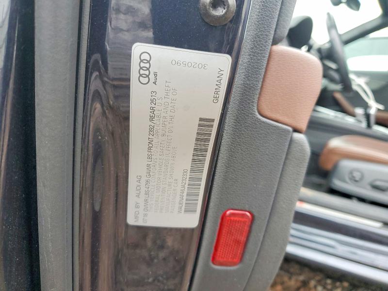 Продажа на аукционе авто 2018 Audi A4, vin: WAUENAF46JA232330, номер лота: 41659116