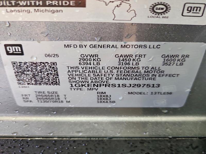 Aukcja sprzedaży 2025 Gmc Acadia, vin: 1GKENPRS1SJ297513, numer aukcji: 46465036