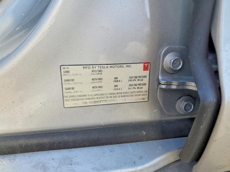 Продаж на аукціоні авто 2016 Tesla Model S, vin: 5YJSA1E27GF141696, номер лоту: 41618936