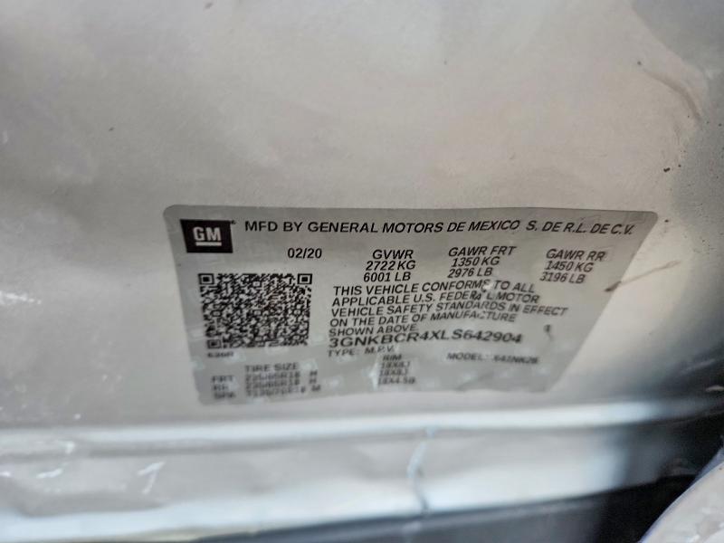 45889866 :رقم المزاد ، 3GNKBCR4XLS642904 vin ، 2020 Chevrolet Blazer مزاد بيع