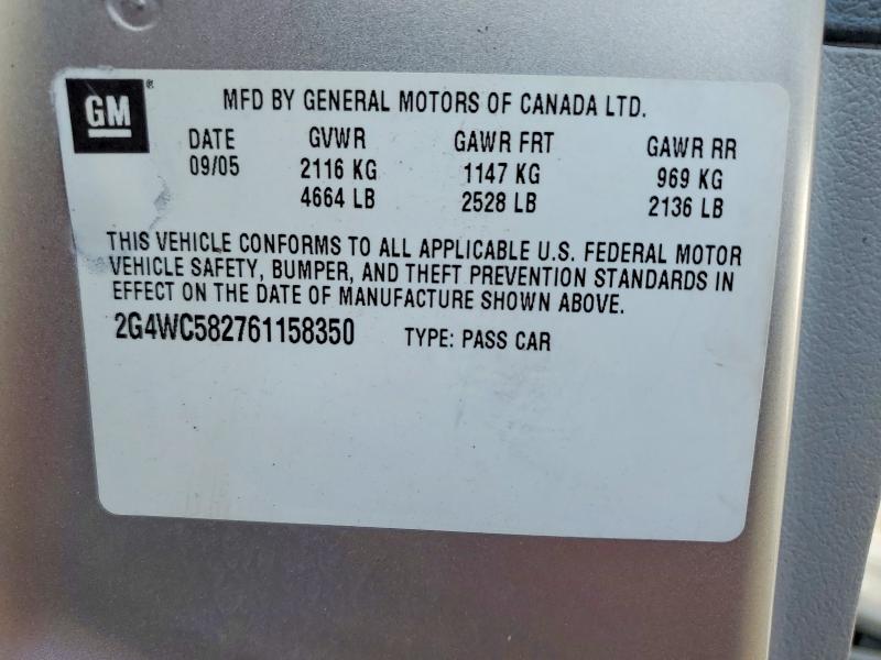 Продаж на аукціоні авто 2006 Buick Lacrosse, vin: 2G4WC582761158350, номер лоту: 48220256
