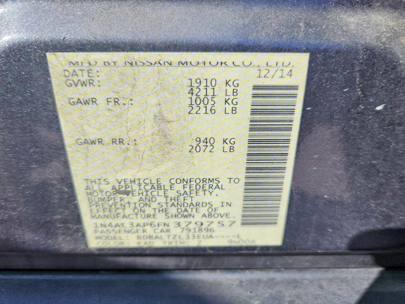 Продаж на аукціоні авто 2015 Nissan Altima, vin: 1N4AL3AP6FN379757, номер лоту: 45790716