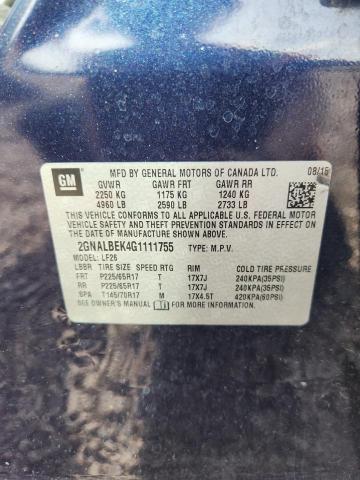 Aukcja sprzedaży 2016 Chevrolet Equinox, vin: 2GNALBEK4G1111755, numer aukcji: 79302185