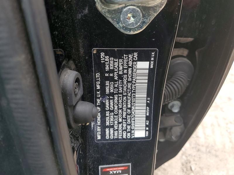Aukcja sprzedaży 2021 Honda Civic, vin: SHHFK7G42MU210773, numer aukcji: 41991706