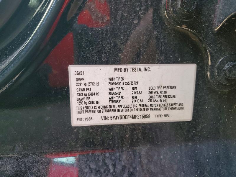 Продаж на аукціоні авто 2021 Tesla Model Y, vin: 5YJYGDEF4MF215858, номер лоту: 47553416