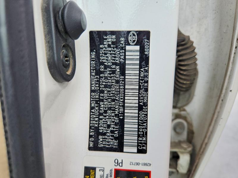 Aukcja sprzedaży 2013 Toyota Camry, vin: 4T1BF1FKXDU681218, numer aukcji: 45525386