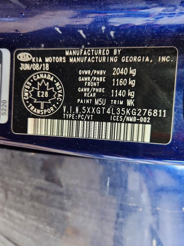 46874056 :رقم المزاد ، 5XXGT4L35KG276811 vin ، 2019 Kia Optima مزاد بيع