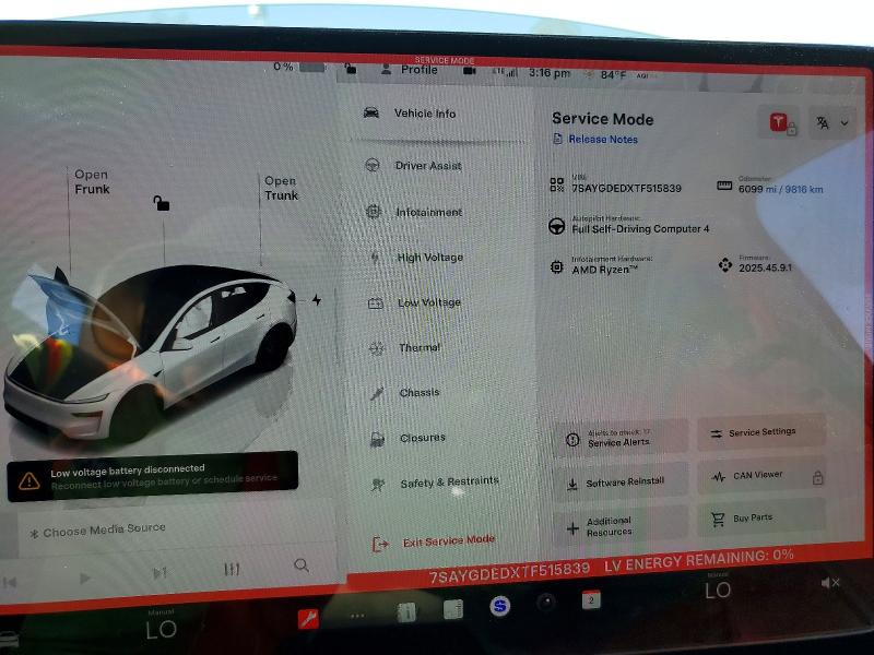 Aukcja sprzedaży 2026 Tesla Model Y, vin: 7SAYGDEDXTF515839, numer aukcji: 79345745