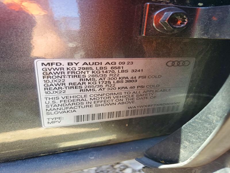 2024 Audi Q7 მანქანა იყიდება აუქციონზე, vin: WA1WXBF7XRD004000, აუქციონის ნომერი: 46547406