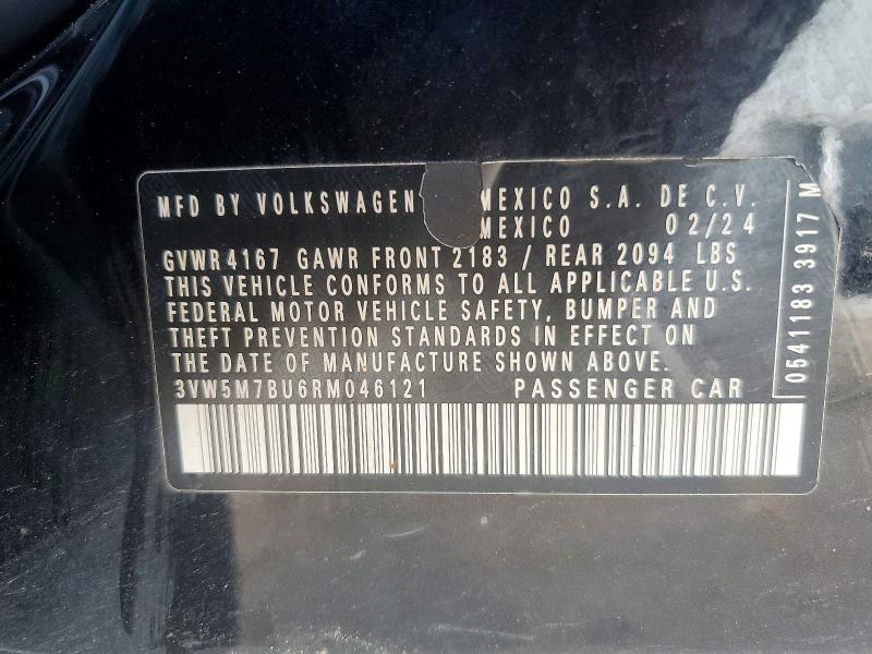 Продаж на аукціоні авто 2024 Volkswagen Jetta, vin: 3VW5M7BU6RM046121, номер лоту: 46899896