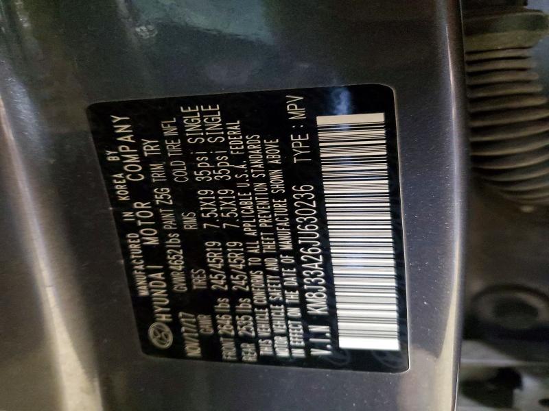 79333155 :رقم المزاد ، KM8J33A26JU630236 vin ، 2018 Hyundai Tucson مزاد بيع
