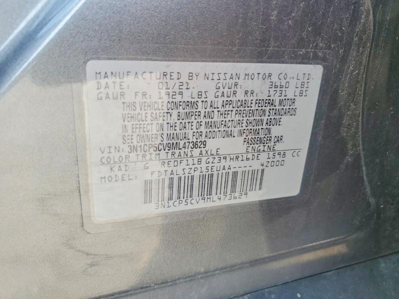 Aukcja sprzedaży 2021 Nissan Kicks, vin: 3N1CP5CV9ML473629, numer aukcji: 47965436