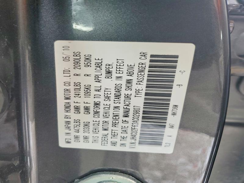46095356 :رقم المزاد ، JH4CU2F63AC029807 vin ، 2010 Acura Tsx مزاد بيع