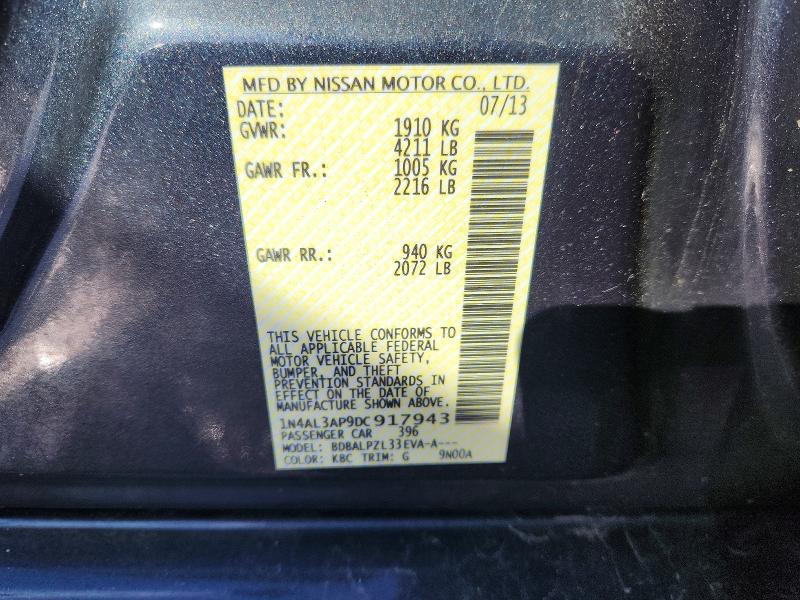 41644636 :رقم المزاد ، 1N4AL3AP9DC917943 vin ، 2013 Nissan Altima مزاد بيع