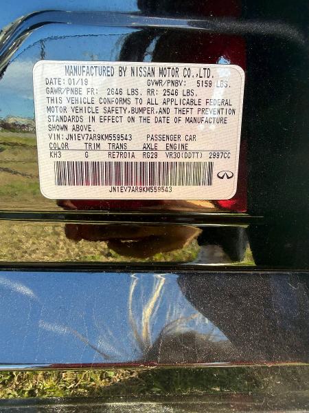 Aukcja sprzedaży 2019 Infiniti Q50, vin: JN1EV7AR9KM559543, numer aukcji: 45566976