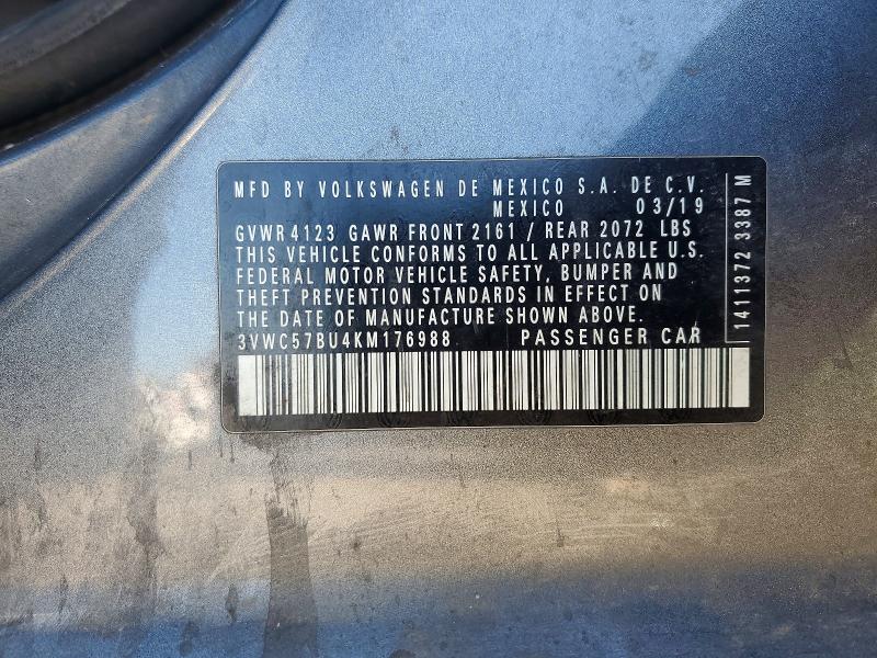 Aukcja sprzedaży 2019 Volkswagen Jetta, vin: 3VWC57BU4KM176988, numer aukcji: 47241166
