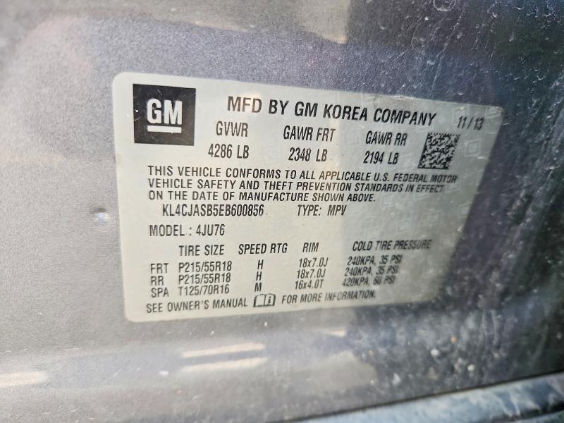 2014 Buick Encore მანქანა იყიდება აუქციონზე, vin: KL4CJASB5EB600856, აუქციონის ნომერი: 78473895