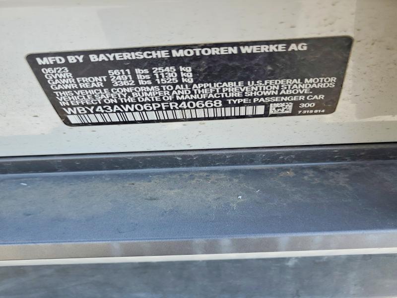 2023 Bmw I4 მანქანა იყიდება აუქციონზე, vin: WBY43AW06PFR40668, აუქციონის ნომერი: 47746736