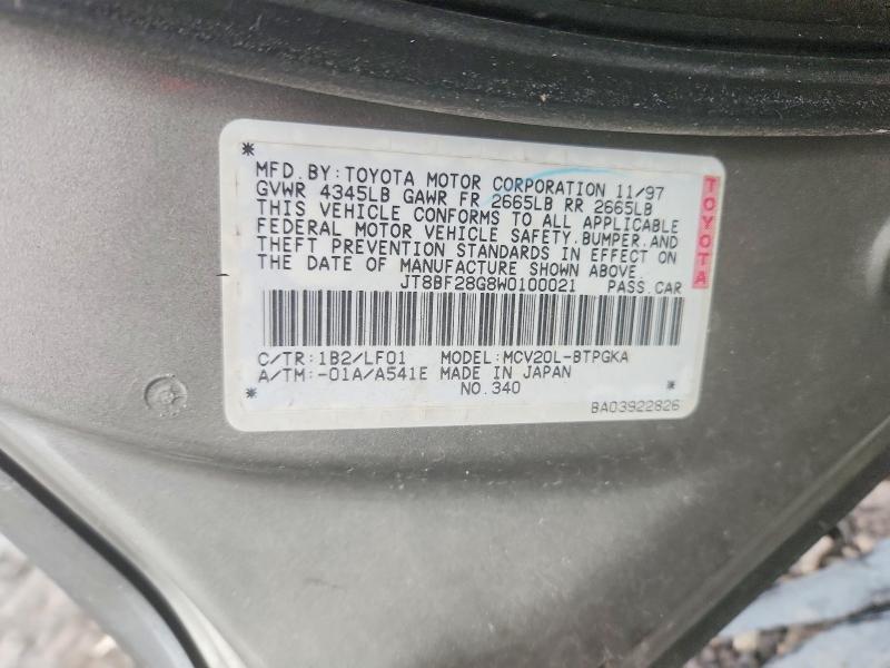Продажа на аукционе авто 1998 Lexus Es 300, vin: JT8BF28G8W0100021, номер лота: 79609505