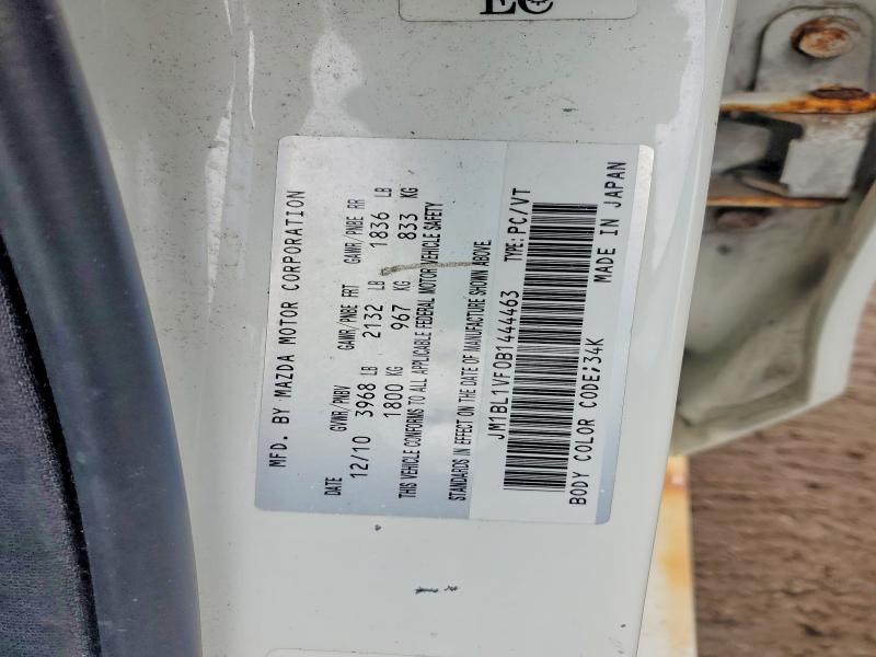 Продажа на аукционе авто 2011 Mazda 3, vin: JM1BL1VF0B1444463, номер лота: 46394636