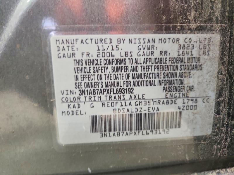 45958566 :رقم المزاد ، 3N1AB7APXFL693192 vin ، 2015 Nissan Sentra مزاد بيع