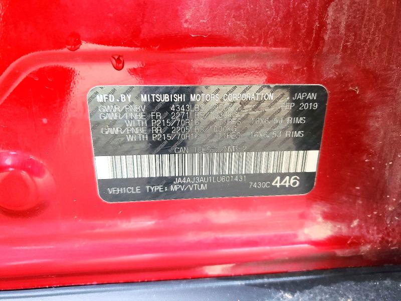 Aukcja sprzedaży 2020 Mitsubishi Rvr, vin: JA4AJ3AU1LU601431, numer aukcji: 46875376