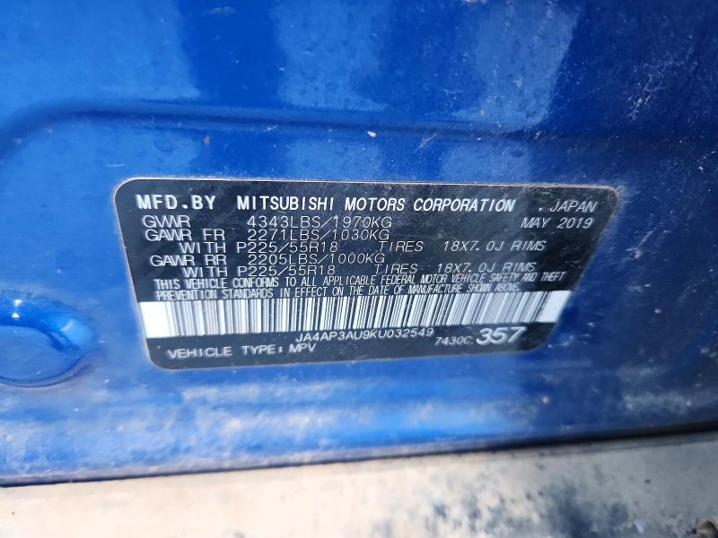 Aukcja sprzedaży 2019 Mitsubishi Outlander Sport, vin: JA4AP3AU9KU032549, numer aukcji: 46811526