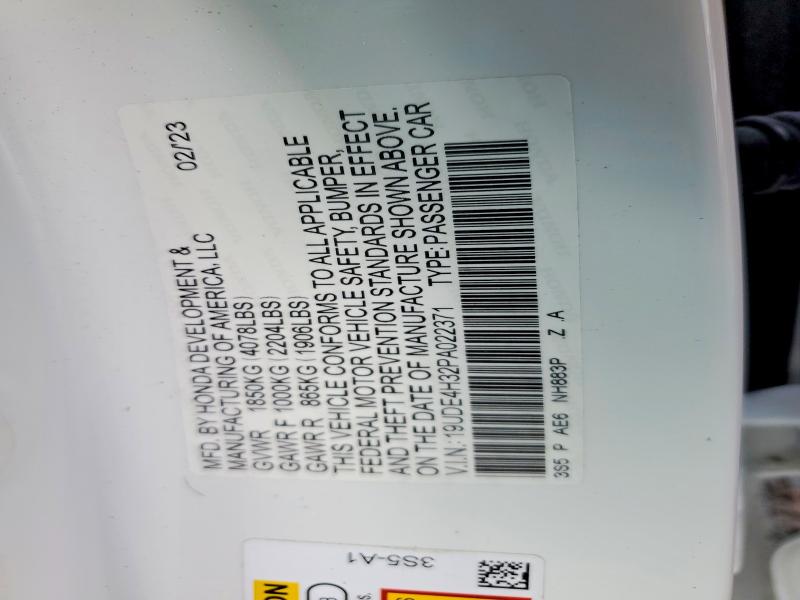 41760576 :رقم المزاد ، 19UDE4H32PA022371 vin ، 2023 Acura Integra مزاد بيع