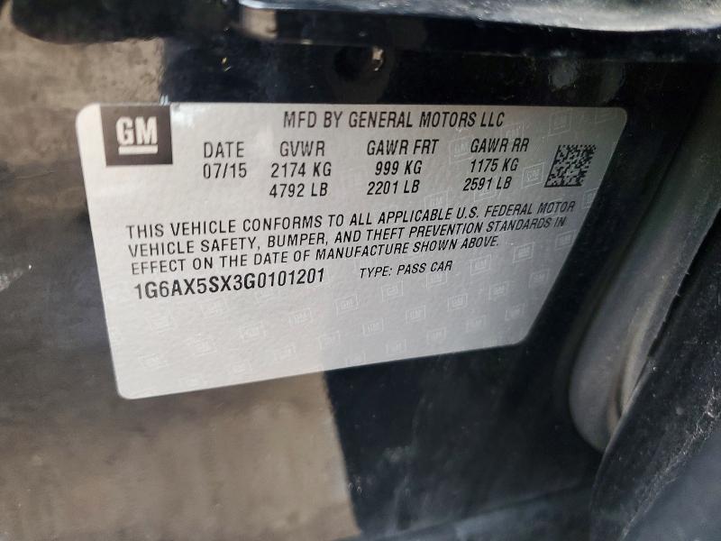 79410005 :رقم المزاد ، 1G6AX5SX3G0101201 vin ، 2016 Cadillac Cts مزاد بيع